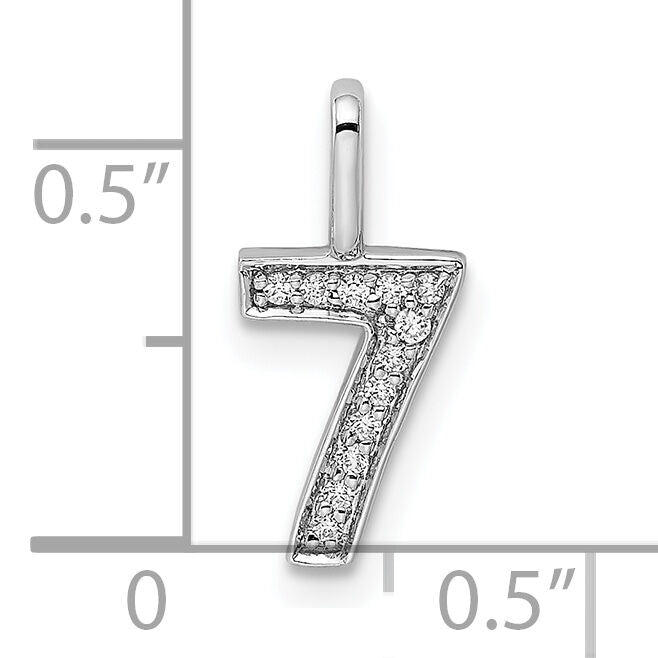14k White Gold Diamond Number 7 Pendant-PM8370-7-006-WA