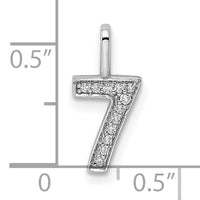14k White Gold Diamond Number 7 Pendant-PM8370-7-006-WA