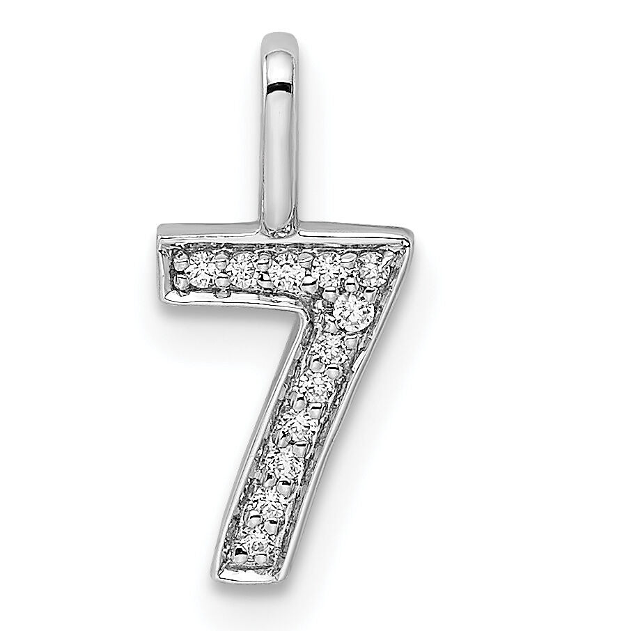 14k White Gold Diamond Number 7 Pendant-PM8370-7-006-WA