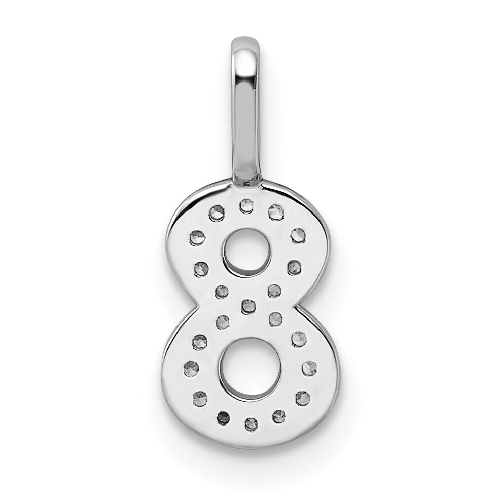 14k White Gold Diamond Number 8 Pendant-PM8370-8-009-WA