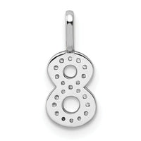 14k White Gold Diamond Number 8 Pendant-PM8370-8-009-WA