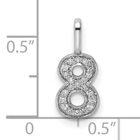 14k White Gold Diamond Number 8 Pendant-PM8370-8-009-WA