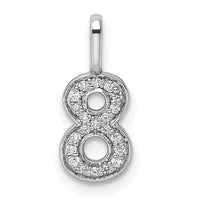 14k White Gold Diamond Number 8 Pendant-PM8370-8-009-WA