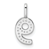 14k White Gold Diamond Number 9 Pendant-PM8370-9-009-WA