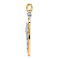 14k Two-tone Polished Diamond Cross-PM8375-019-YWA