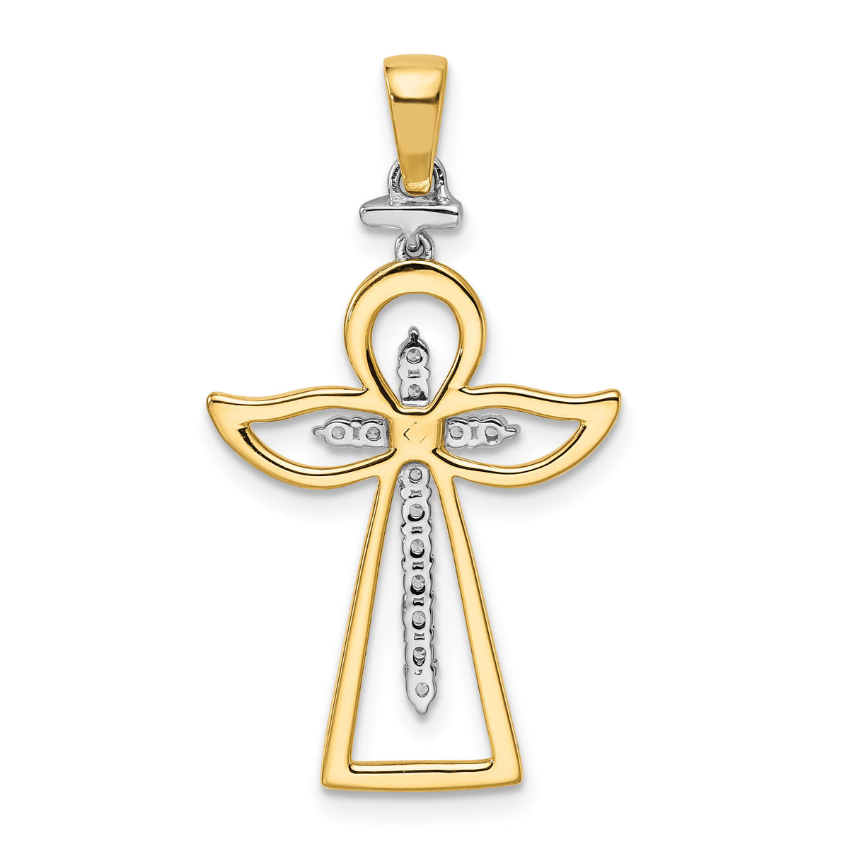 14k Two-tone Polished Diamond Cross-PM8375-019-YWA