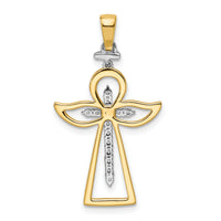 14k Two-tone Polished Diamond Cross-PM8375-019-YWA