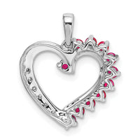 14k White Gold Ruby and Diamond Heart Pendant-PM8433-003-WA