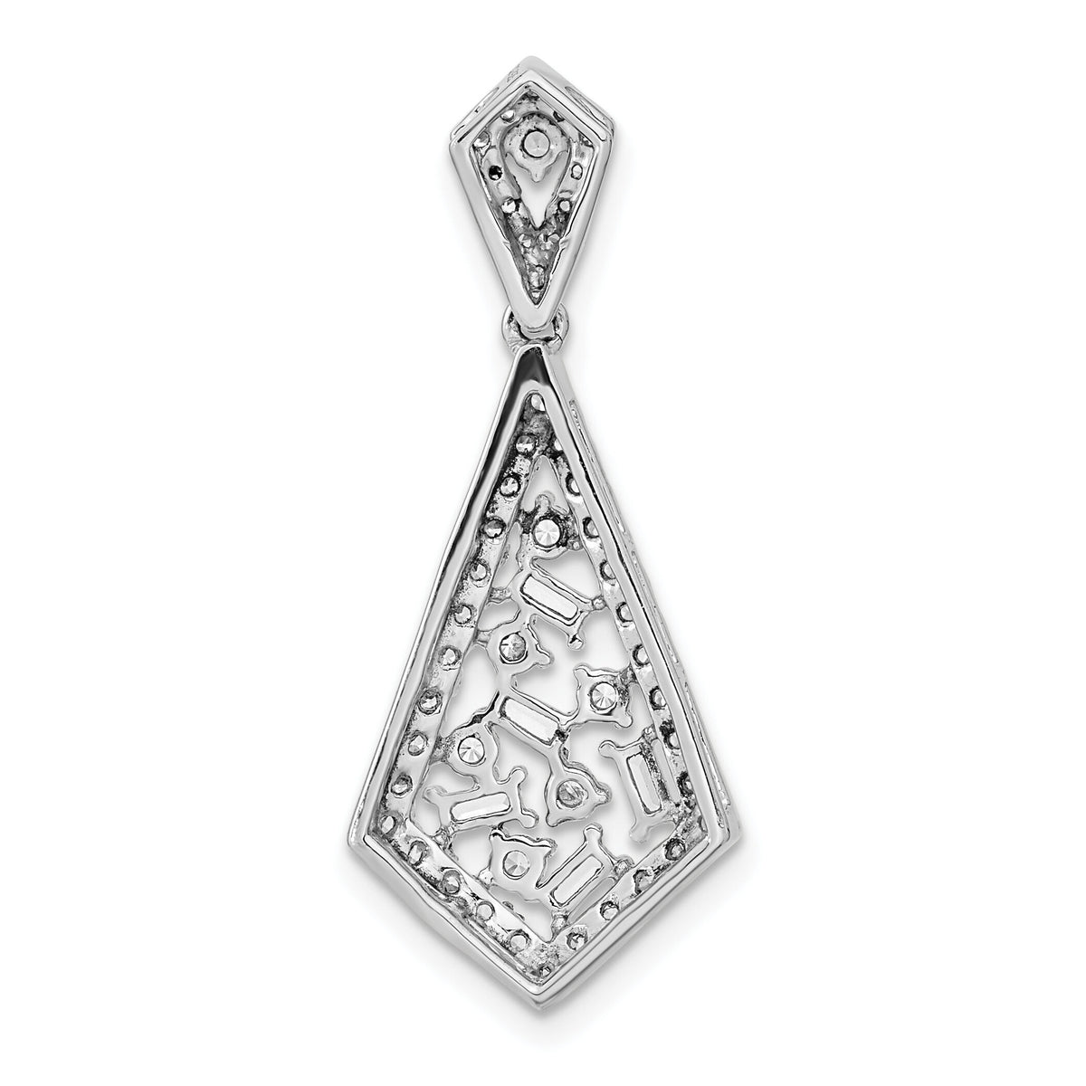 14k White Gold Polished Fancy Dangle Diamond Chain Slide-PM8464-075-WA