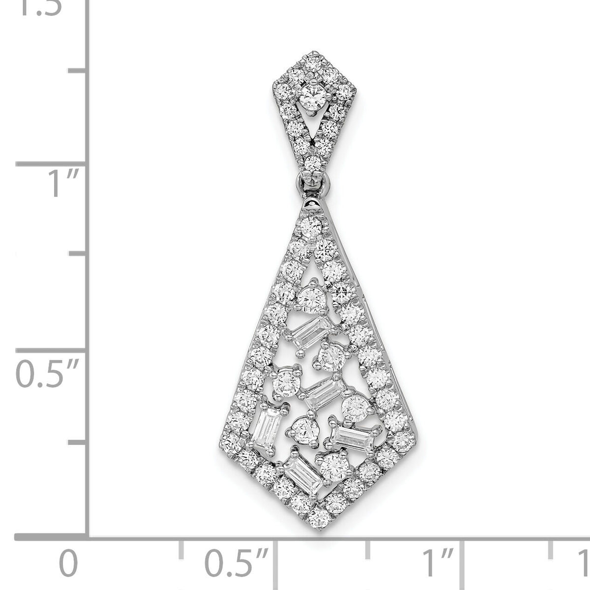 14k White Gold Polished Fancy Dangle Diamond Chain Slide-PM8464-075-WA