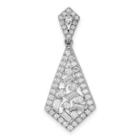 14k White Gold Polished Fancy Dangle Diamond Chain Slide-PM8464-075-WA