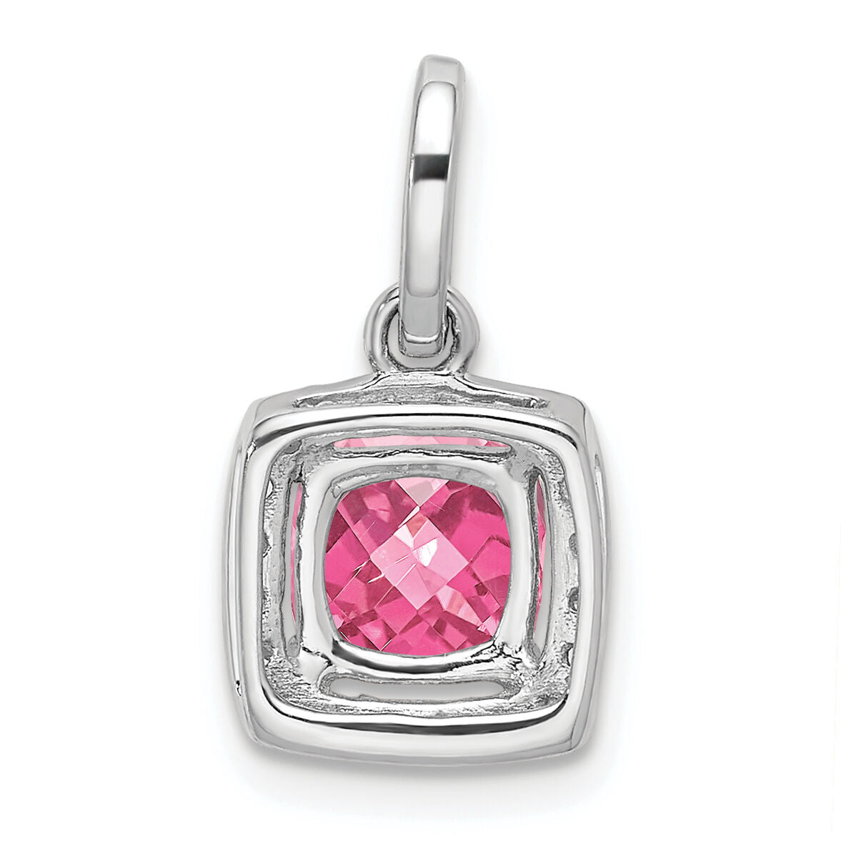 14k White Gold Pink Tourmaline & Diamond Pendant-PM8469-PT-013-WA