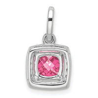 14k White Gold Pink Tourmaline & Diamond Pendant-PM8469-PT-013-WA