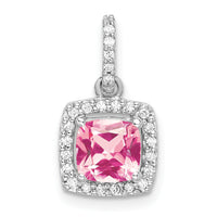 14k White Gold Pink Tourmaline & Diamond Pendant-PM8469-PT-013-WA