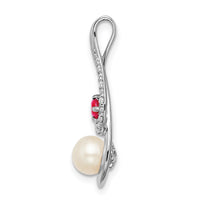 14k White Gold FWC Pearl Ruby & Diamond Slide-PM8472-RU-004-WA