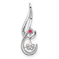 14k White Gold FWC Pearl Ruby & Diamond Slide-PM8472-RU-004-WA