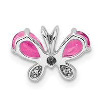 14k White Gold Pink Tourmaline & Diamond Butterfly Chain Slide-PM8473-PT-007-WA