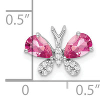 14k White Gold Pink Tourmaline & Diamond Butterfly Chain Slide-PM8473-PT-007-WA