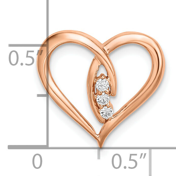 14k Rose Gold Diamond Polished Heart Chain Slide-PM8479-006-RA