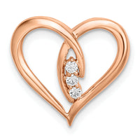 14k Rose Gold Diamond Polished Heart Chain Slide-PM8479-006-RA