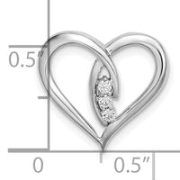 14k White Gold Diamond Polished Heart Chain Slide-PM8479-006-WA