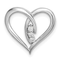 14k White Gold Diamond Polished Heart Chain Slide-PM8479-006-WA