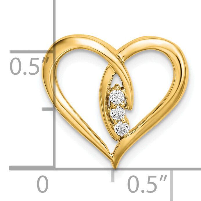 14k Diamond Polished Heart Chain Slide-PM8479-006-YA