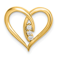 14k Diamond Polished Heart Chain Slide-PM8479-006-YA