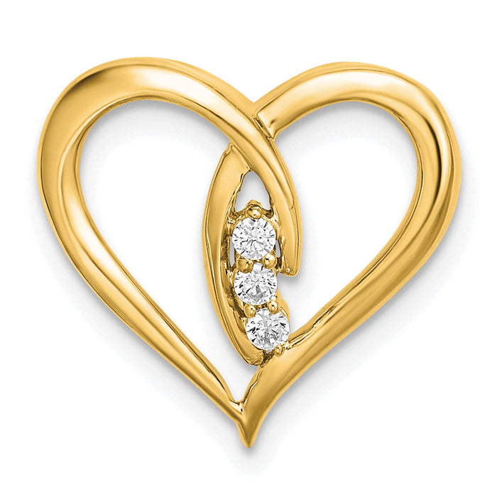 14k Diamond Polished Heart Chain Slide-PM8479-006-YA
