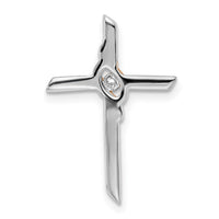14k Two-tone White & Rose Diamond Cross Chain Slide-PM8482-003-WRA