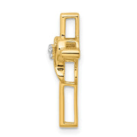 14k Polished Cross with Heart Diamond Chain Slide-PM8484-002-YA
