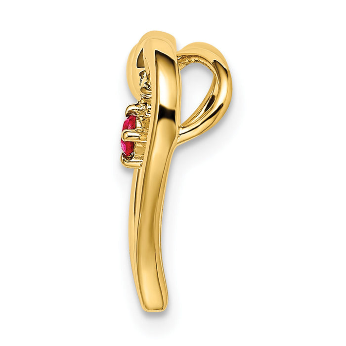 14k Polished Ruby Heart Chain Slide-PM8485-RU-YA