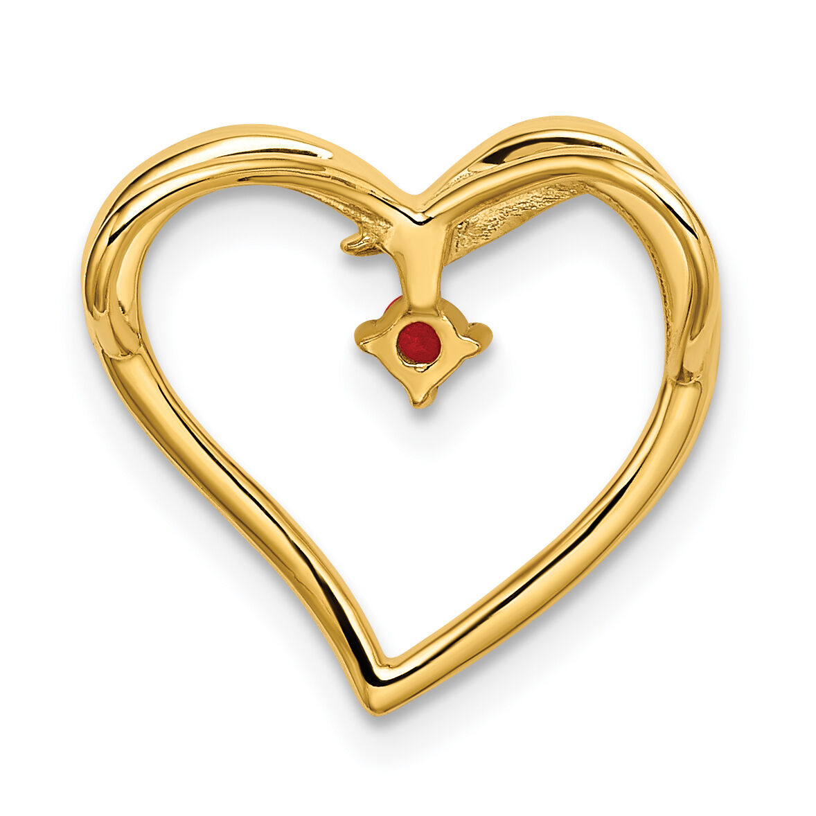 14k Polished Ruby Heart Chain Slide-PM8485-RU-YA