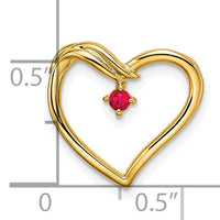 14k Polished Ruby Heart Chain Slide-PM8485-RU-YA