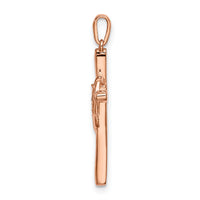 14k Rose Gold Cross w/Heart Diamond Pendant-PM8486-003-RA