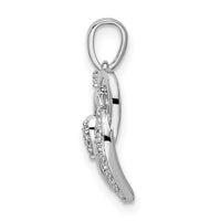 14k White Gold Polished Heart Diamond Pendant-PM8488-010-WA