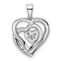14k White Gold Polished Heart Diamond Pendant-PM8488-010-WA