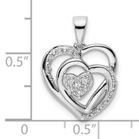 14k White Gold Polished Heart Diamond Pendant-PM8488-010-WA