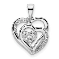 14k White Gold Polished Heart Diamond Pendant-PM8488-010-WA