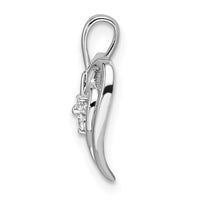 14k White Gold Polished Heart Diamond Pendant-PM8490-006-WA