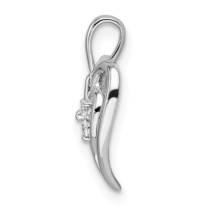 14k White Gold Polished Heart Diamond Pendant-PM8490-006-WA