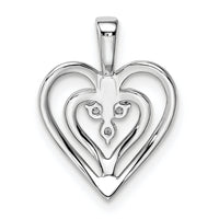 14k White Gold Polished Heart Diamond Pendant-PM8490-006-WA