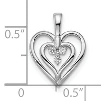 14k White Gold Polished Heart Diamond Pendant-PM8490-006-WA