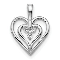 14k White Gold Polished Heart Diamond Pendant-PM8490-006-WA