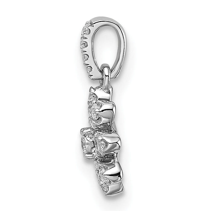 14k White Gold Polished Diamond Flower Pendant-PM8493-018-WA
