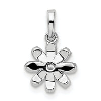 14k White Gold Polished Diamond Flower Pendant-PM8493-018-WA