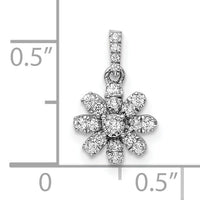 14k White Gold Polished Diamond Flower Pendant-PM8493-018-WA