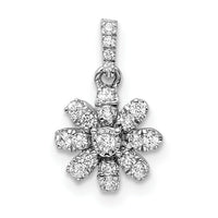 14k White Gold Polished Diamond Flower Pendant-PM8493-018-WA