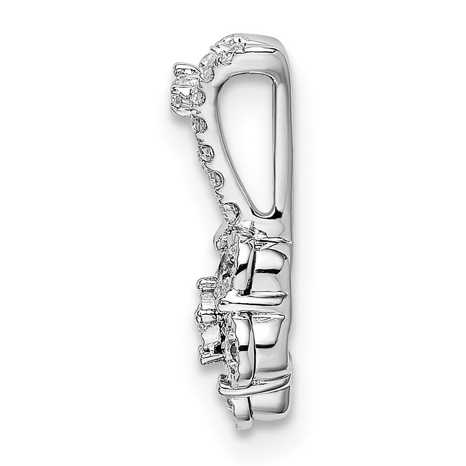 14k White Gold Polished Diamond Flower Pendant-PM8495-018-WA