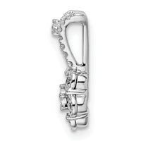 14k White Gold Polished Diamond Flower Pendant-PM8495-018-WA
